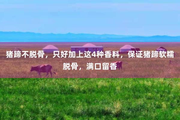 猪蹄不脱骨，只好加上这4种香料，保证猪蹄软糯脱骨，满口留香